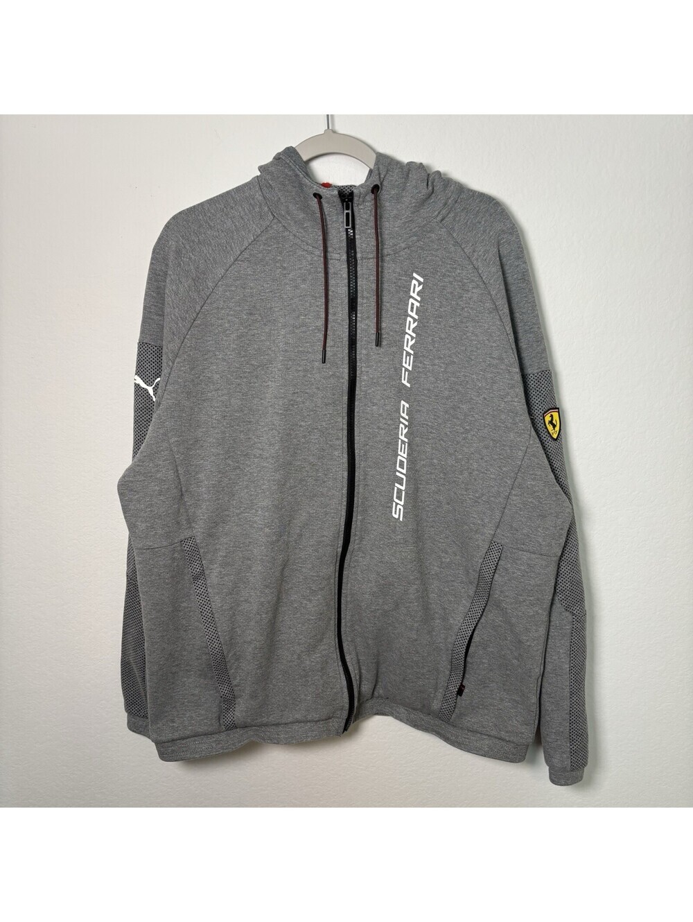 Puma Scuderia Ferrari F1 Italy Grey Full Zip Hoodie Athletic Jacket Mens  XXL